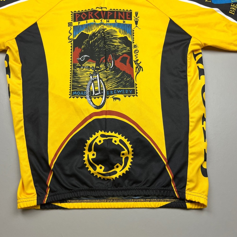 World Jerseys Cycling Jersey Mens XXL Yellow Moab Brewery Porcupine Pilsner Beer - Picture 6 of 12